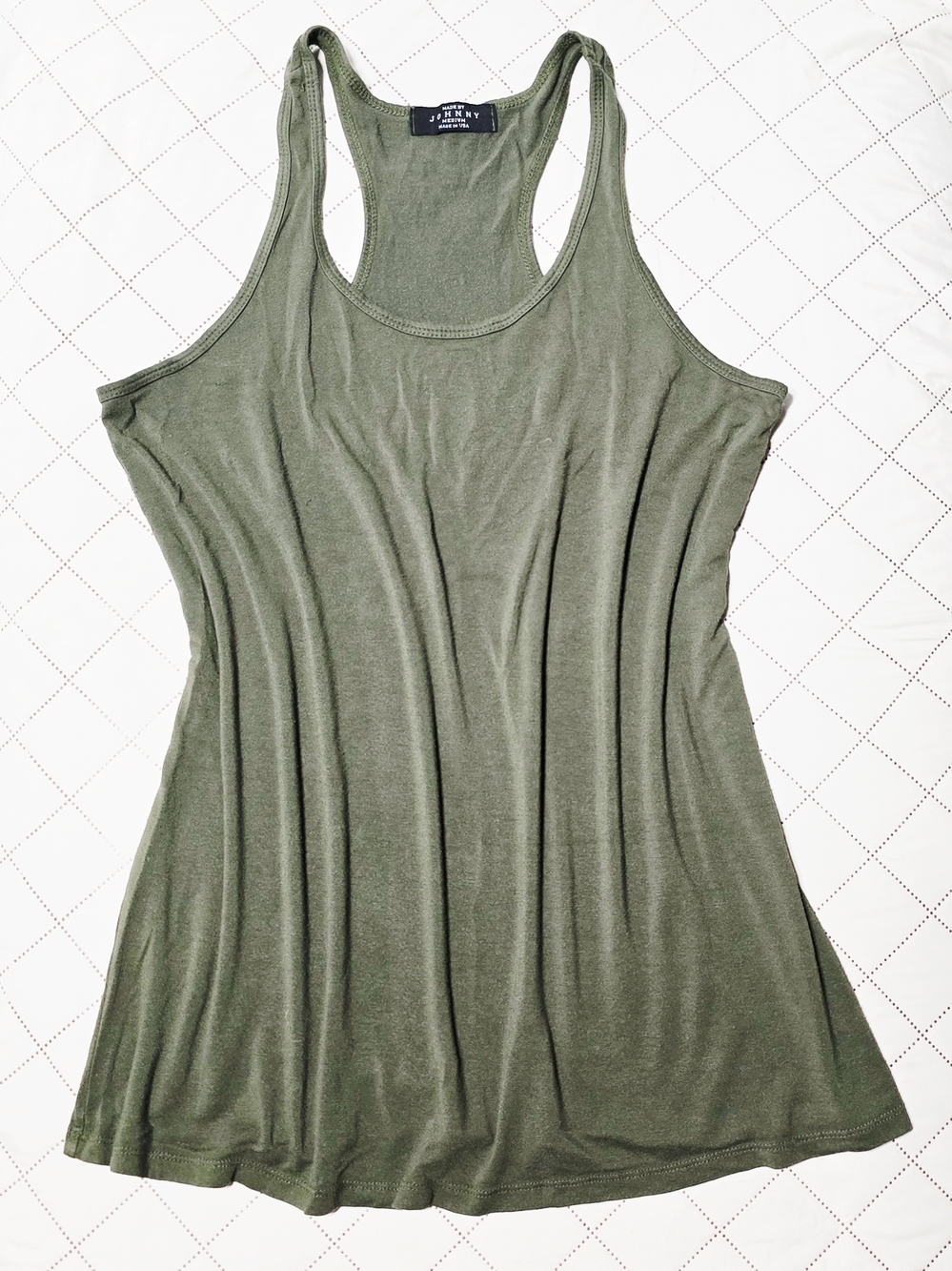 COMING SOON MD Made by Johnny Olive Green Racerback Tank Top Soft Stretch